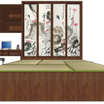 新中式实木双人床