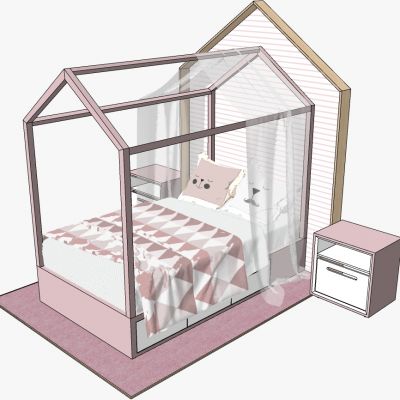 欧式地中海女孩公主女儿房架子床