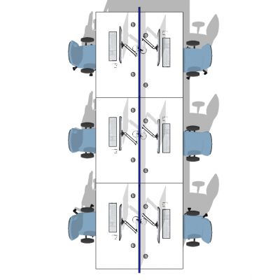 现代开敞办公室工位办公椅