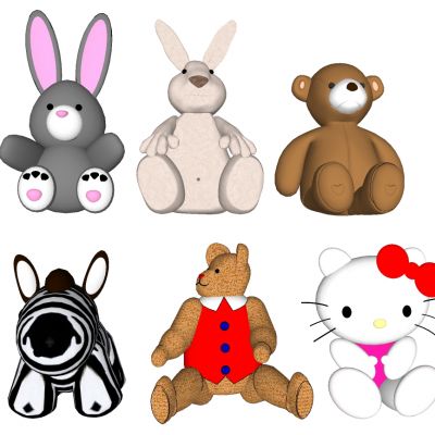 兔子狗熊毛绒玩具