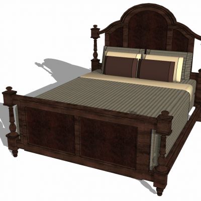 美式欧式古典实木床