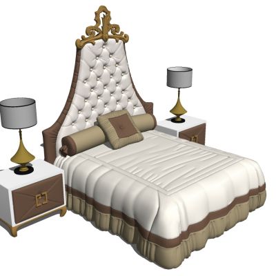 欧式美式法式古典雕花双人床