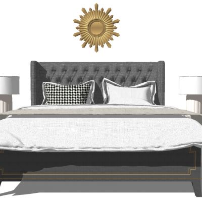 美式欧式装饰镜子金属床