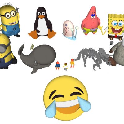 小黄人海绵宝宝企鹅恐龙骨架儿童玩具