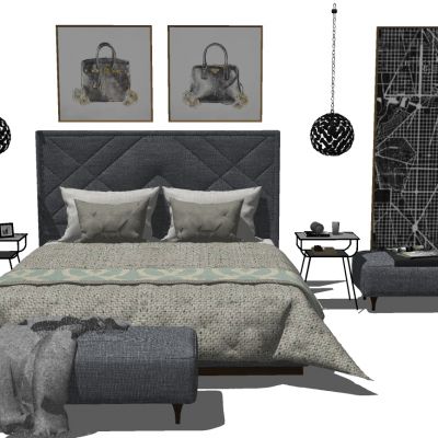 北欧现代双人床