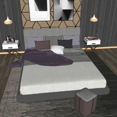 北欧现代简约双人床