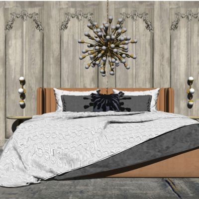 现代轻奢简欧式双人床