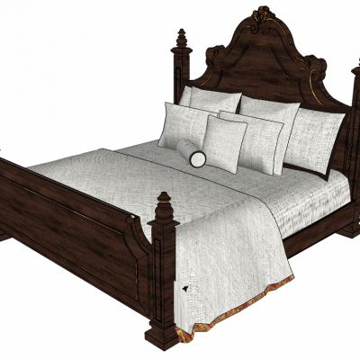 美式欧式古典实木床