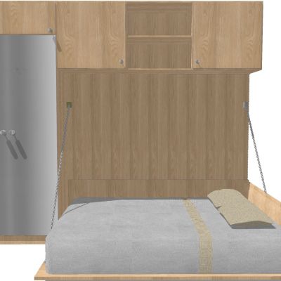 现代日式实木双人床