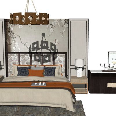 新中式卧室双人床