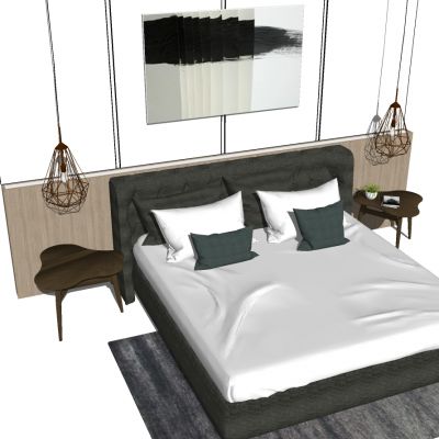 北欧现代双人床