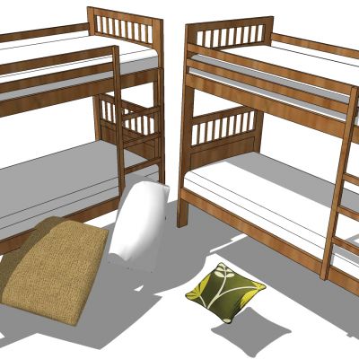 现代实木上铺高低床宿舍床