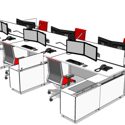 现代办公桌椅员工工位