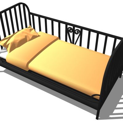 欧式美式金属铁艺单人床