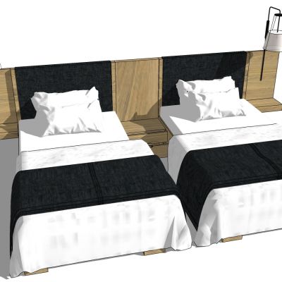 现代简约商务单人床