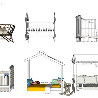 欧式法式北欧简约实木婴儿床