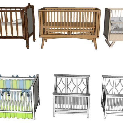 欧式法式美式北欧简约实木婴儿床