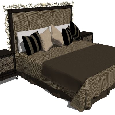 欧式美式法式古典雕花双人床