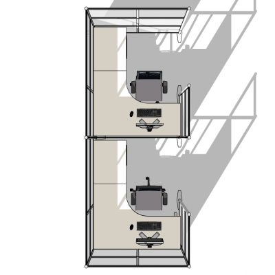 现代开敞办公室工位办公椅