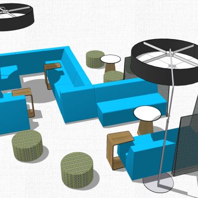 现代异形办公休闲等候区