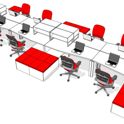 现代办公桌椅员工工位