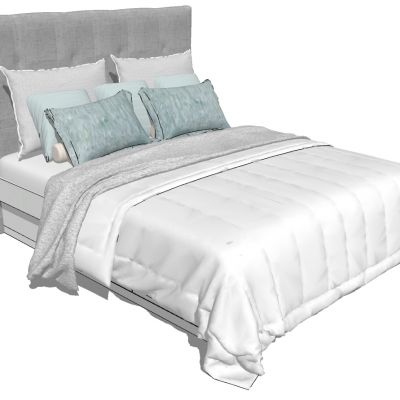 简欧式软体现代双人床