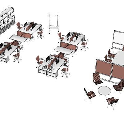 现代办公桌椅员工工位