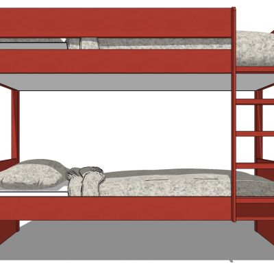 现代简约实木上下铺单人床