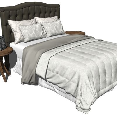 简欧式皮革软包双人床