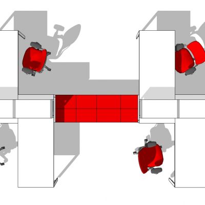 现代开敞办公室工位办公椅