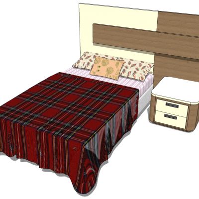 现代简约实木单人床