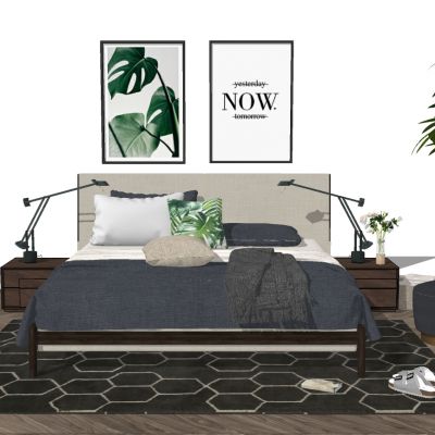 北欧现代双人床