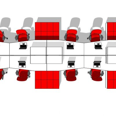 现代开敞办公室工位办公椅