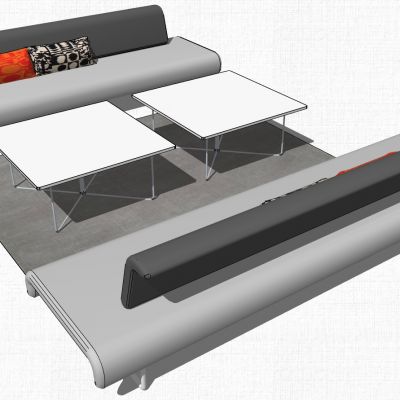 现代办公室沙发茶几休闲椅子组合