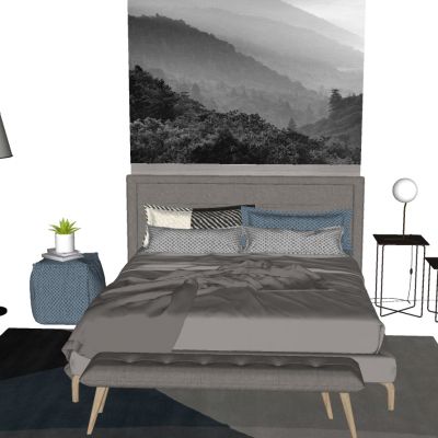 北欧现代简约双人床