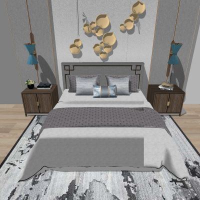 中式新中式双人床