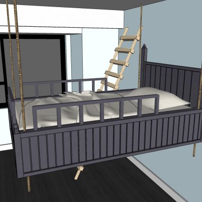 简欧式儿童实木吊床