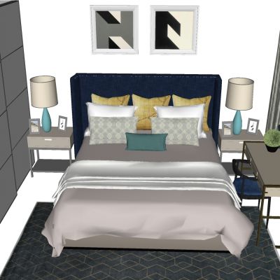 北欧简欧式卧室双人床