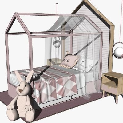 欧式地中海女孩公主女儿房架子床