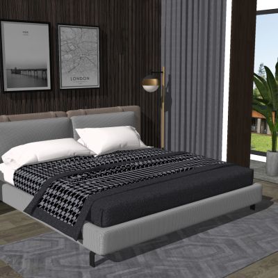 北欧现代简约卧室双人床