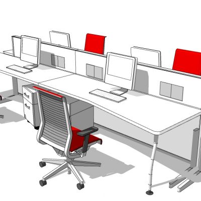 现代开敞办公室工位办公椅