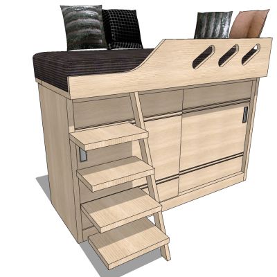 现代简约实木单人床