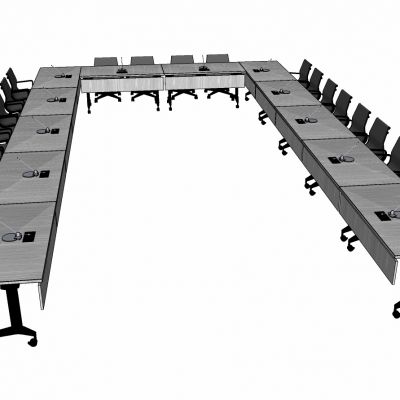 现代办公家具会议室会议桌椅子