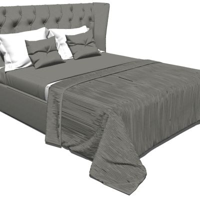 简欧式皮革软包双人床