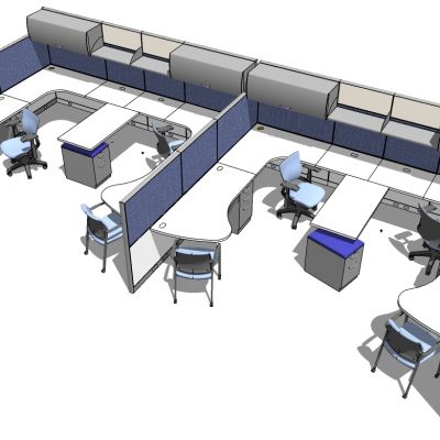 现代办公桌椅员工工位