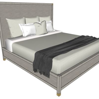 简欧式美式双人床