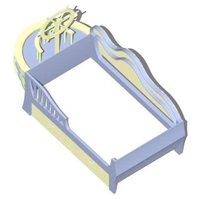 地中海实木单人床