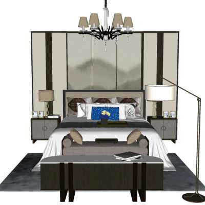 新中式卧室双人床