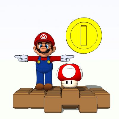 超级玛丽玩具摆件