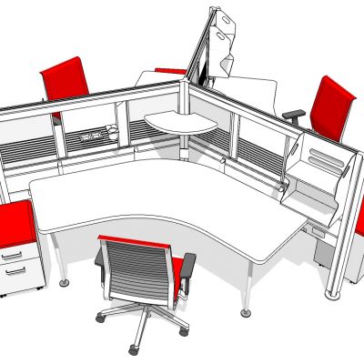 现代办公桌椅员工工位